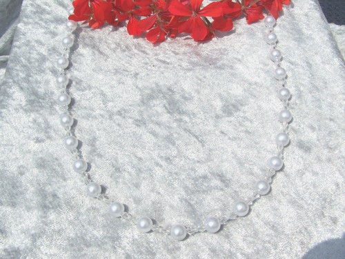 Elegante perlenkette weiss - perlenkette,