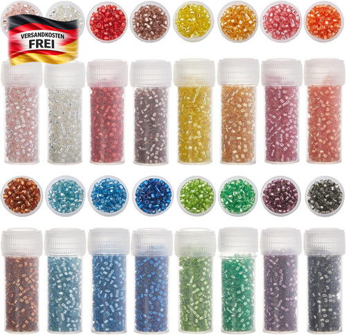Zylindrische glasperlen 2mm - zylindrische,